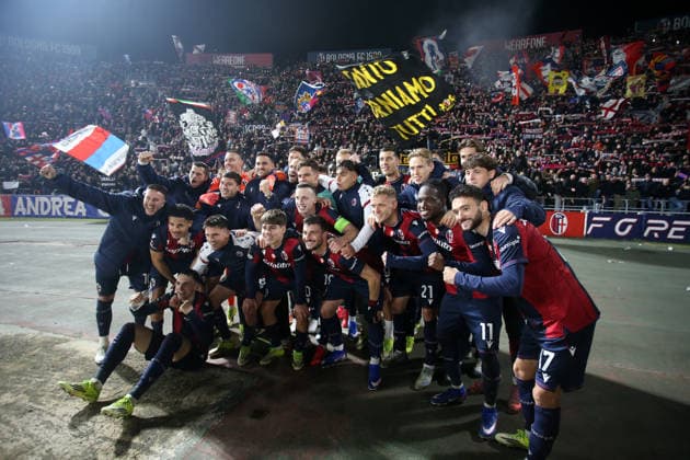 Bologna™s final exultation during the UEFA Europa League soccer match between Bologna and Brann at the Renato Dall™Ara Stadium in Bologna, north Italy - Thursday, February 26, 2026  Copyright: xGiannixSantandrea LaPressex