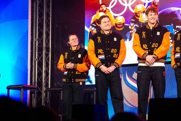 2026-02-26 - Tribute TeamNL Tribute TeamNL HEERENVEEN, NETHERLANDS - FEBRUARY 26: Kimberly Bos, Dave Wesselink, Jelen Franjic during the Tribute TeamNL Tribute TeamNL at the Oude Koenarkt on February 26, 2026 in Heerenveen, Netherlands Heerenveen Oude Koenarkt Netherlands Content not available for redistribution in The Netherlands directly or indirectly through any third parties. Copyright: xDouwexBijlsmax