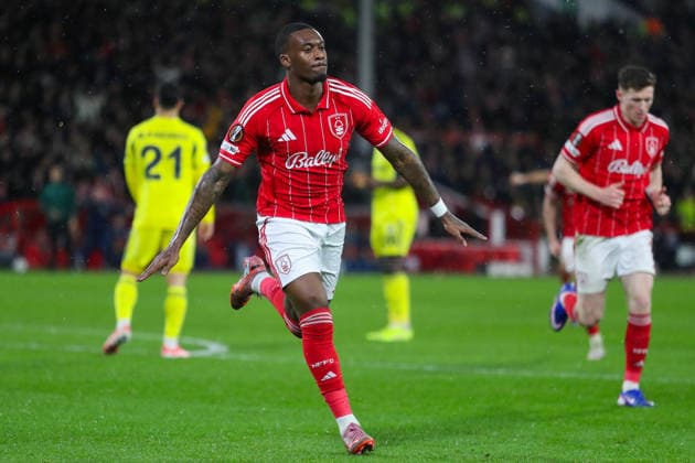 Nottingham Forest v Fenerbahce SK, UEFA Europa League Callum Hudson-Odoi Of Nottingham Forest scores a GOAL 1-2 and celebrates during the Nottingham Forest v Fenerbahce SK UEFA Europa League Play-Offs 2nd Leg match at the City Ground, West Bridgford, England on 26 February 2026 Credit: Lee Keuneke Every Second Media Editorial use only. All images are copyright Every Second Media Limited. No images may be reproduced without prior permission. Copyright: xIMAGO EveryxSecondxMediax ESM-1824-0047 LeexKeunekex xEveryxSecondxMediax