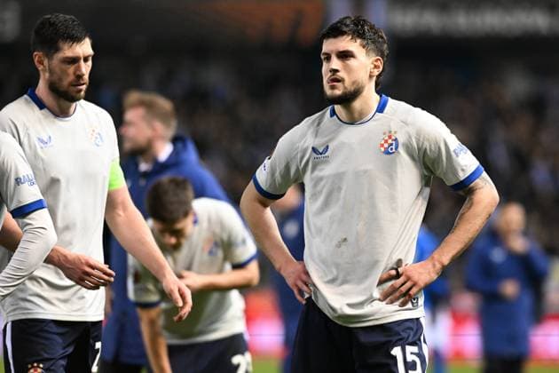 Dinamo s Niko Galesic looks dejected after a soccer game between Belgian team KRC Genk and Croatian GNK Dinamo Zagreb, Thursday 26 February 2026 in Genk, in the play-off for the knockout phase of the UEFA Europa League tournament. Genk won the first leg 1-3. JILLxDELSAUX  x165504032x