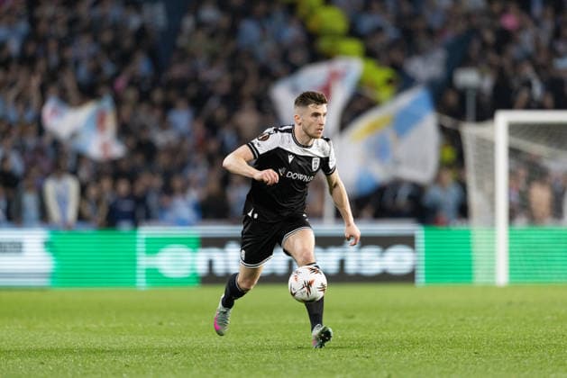Jonkoe Kedziora seen during UEFA Europa League knock out play off game between teams of RC Celta de Vigo and PAOK FC at Estadio de Balaidos (Maciej Rogowski Ball Raw Images PT) Vigo Estadio de Balaidos Spain Copyright: xMaciejxRogowskix _ROG4310