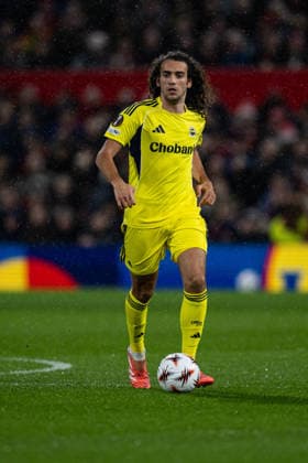 26th February 2026; The City Ground, Nottingham, England; UEFA Europa League Football, Nottingham Forest versus Fenerbahce; Matteo Guendouzi of Fenerbahce SK on the ball  GodfreyxPitt Content restricted for UK based newspaper