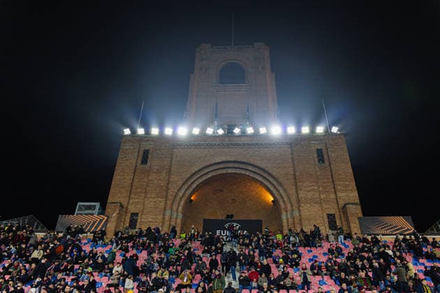 260226 Stadio Renato Dall Ara ahead of the UEFA Europa League football match between Bologna and Brann on February 26, 2026 in Bologna Photo Marius Simensen BILDBYRAN COP 238 MM0058 bbeng bologna brann football fotball fotboll soccer uefa europa league  Copyright: MARIUSxSIMENSEN BB260226ZC022