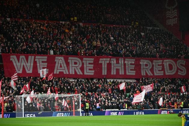 Nottingham Forest v Fenerbahce - UEFA Europa League NOTTINGHAM, UNITED KINGDOM - FEBRUARY 26: Fans of Nottingham Forest during UEFA Europa League round of 16 play-off match between Nottingham Forest and Fenerbahce at City Ground Stadium in Nottingham, United Kingdom on February 26, 2026. Rasid Necati Aslim Anadolu Nottingham United Kingdom. Editorial use only. Please get in touch for any other usage.  Copyright: x2026xAnadoluxRasidxNecatixAslimx