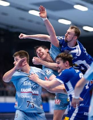 DAIKIN HBL HANDBALL MEN 1 BL 23 GAME DAY THSV EISENACH HC ERLANGEN FOR EDITORIAL PURPOSES ONLY p 26 02 2026 Eisenach DAIKIN HBL Handball 1 Bundesliga Herren Saison 2025 2026 23 Spieltag Werner Assmann Halle ThSV Eisenach HC Erlangen im Foto Dominik Solak 30 ThSV Eisenach , Felix Aellen 22 ThSV Eisenach , Florian Scheerer 10 HC Erlangen and Viggo Kristjansson 73 HC Erlangen Germany Thuringia Eisenach Copyright SaschaxFromm Copyright: SaschaxFromm doc84r2hhi8vaxcjiqlfyg ,EDITORIAL USE ONLY Copyright: SaschaxFromm