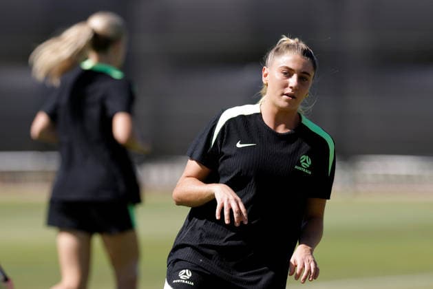SOCCER MATILDAS TRAINING, Remy Siemsen of Australia is seen during a Matildas training session at Sam Kerr Football Centre in Perth, Friday, February 27, 2026. ( NO ARCHIVING PERTH WESTERN AUSTRALIA AUSTRALIA  Copyright: xRICHARDxWAINWRIGHTx 20260227121091844888