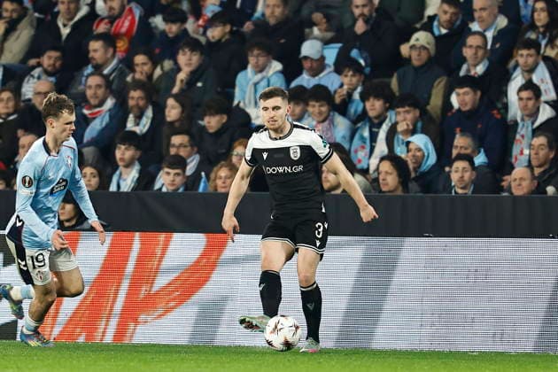 Jonjoe Kenney (PAOK), FEBRUARY 26, 2026 - Football Soccer : UEFA Europa League KO play-offs 2nd leg match between RC Celta de Vigo - PAOK FC at the Estadio Balaidos in Vigo, Spain. Noxthirdxpartyxsales  aflo_321444062