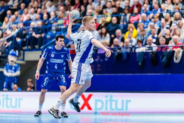 Frederik Bo Andersen Handball Sport Verein Hamburg, 21 on seven-meter 7-meter throw GER, TBV Lemgo Lippe vs Handball Sport Verein Hamburg, Handball, 1 Bundesliga, Matchday 23, Season 2025 2026, 26 02 2026 GER, TBV Lemgo Lippe vs Handball Sport Verein Hamburg, Handball, 1 Bundesliga, Matchday 23, Season 2025 2026, 26 02 2026 Lemgo Copyright: xEibner-Pressefoto JanxRollingerx EP_JSK