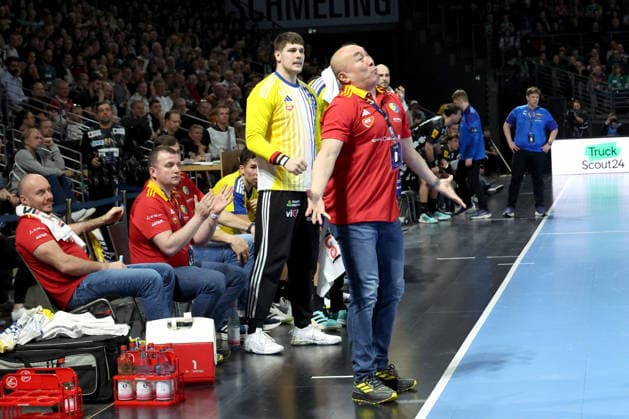 DEU, EHF Champions League, Fuechse Berlin vs Industria Kielce, 26 02 2026, Max Schmeling Halle, Berlin, DEU, EHF Champions League, Fuechse Berlin vs Industria Kielce, in the picture head coach Talant Dujshebaev Industria Kielce nordphotoxGmbHx xEngler nph00076