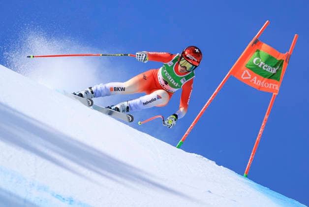 Sport Bilder des Tages ALPINE SKIING - FIS WC Soldeu SOLDEU,ANDORRA,27.FEB.26 - ALPINE SKIING - FIS World Cup, downhill, ladies. Image shows Corinne Suter (SUI).  GEPAxpictures xWolfgangxGrebien