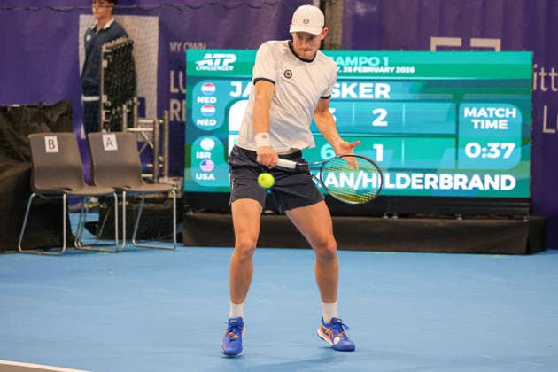 Jarno JANS (NED) and Niels VISKER (NED) during Challenger Citta di Lugano, International Tennis match in Lugano, Switzerland, February 26 2026  Copyright: xRobertaxCorradin IPAxSportx xipa-agency.netx xx IPA_72098084 IPA_Agency_IPA72098084