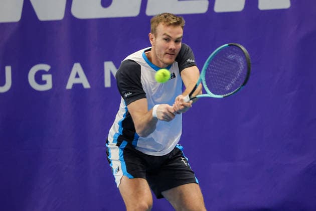 Stefan LATINOVIC (SRB) and Vitaliy SACHKO (UKR) during Challenger Citta di Lugano, International Tennis match in Lugano, Switzerland, February 26 2026  Copyright: xRobertaxCorradin IPAxSportx xipa-agency.netx xx IPA_72098135 IPA_Agency_IPA72098135