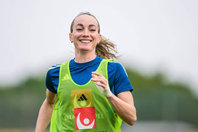 260227 Kosovare Asllani during a training session with the women s national football team of Sweden on February 27, 2026 in Albuferia Photo Ludvig Thunman BILDBYRAN code LT LT0776 fotboll football soccer fotball vm kval kval fifa womens world cup qualifier qualifier träning practice training sverige sweden dam bbeng sverige sweden  Copyright: LUDVIGxTHUNMAN BB260227LT006