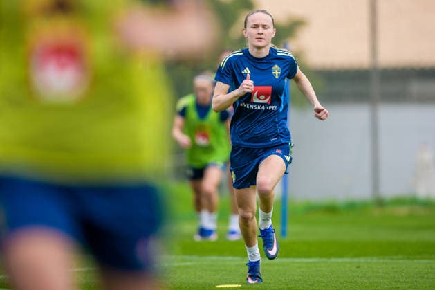 260227 Matilda Vinberg during a training session with the women s national football team of Sweden on February 27, 2026 in Albuferia Photo Ludvig Thunman BILDBYRAN code LT LT0776 fotboll football soccer fotball vm kval kval fifa womens world cup qualifier qualifier träning practice training sverige sweden dam bbeng sverige sweden  Copyright: LUDVIGxTHUNMAN BB260227LT020