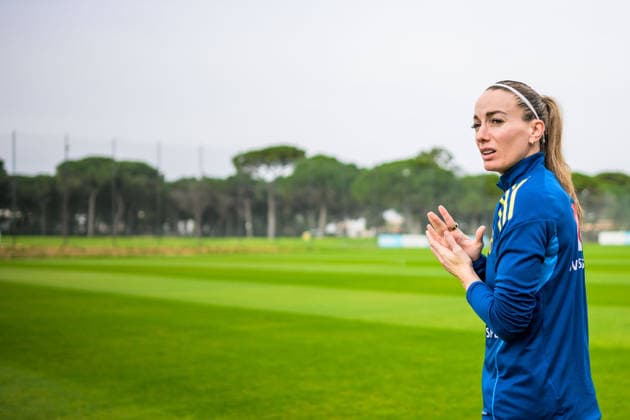 260227 Kosovare Asllani during a training session with the women s national football team of Sweden on February 27, 2026 in Albuferia Photo Ludvig Thunman BILDBYRAN code LT LT0776 fotboll football soccer fotball vm kval kval fifa womens world cup qualifier qualifier träning practice training sverige sweden dam bbeng sverige sweden  Copyright: LUDVIGxTHUNMAN BB260227LT025