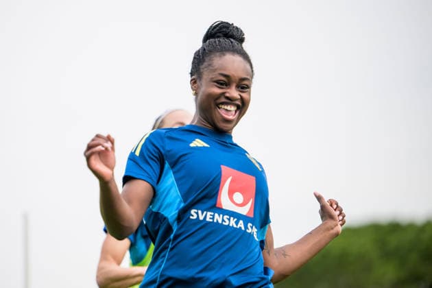 260227 Monica Jusu Bah during a training session with the women s national football team of Sweden on February 27, 2026 in Albuferia Photo Ludvig Thunman BILDBYRAN code LT LT0776 fotboll football soccer fotball vm kval kval fifa womens world cup qualifier qualifier träning practice training sverige sweden dam bbeng sverige sweden  Copyright: LUDVIGxTHUNMAN BB260227LT028