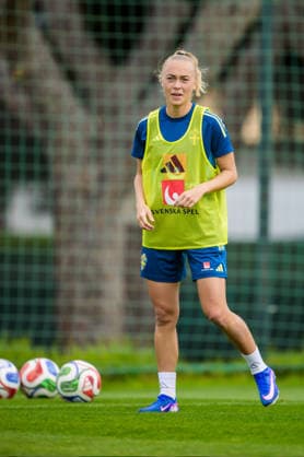260227 Hanna Bennison during a training session with the women s national football team of Sweden on February 27, 2026 in Albuferia Photo Ludvig Thunman BILDBYRAN code LT LT0776 fotboll football soccer fotball vm kval kval fifa womens world cup qualifier qualifier träning practice training sverige sweden dam bbeng sverige sweden  Copyright: LUDVIGxTHUNMAN BB260227LT033