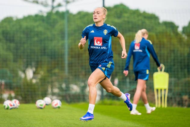 260227 Hanna Bennison during a training session with the women s national football team of Sweden on February 27, 2026 in Albuferia Photo Ludvig Thunman BILDBYRAN code LT LT0776 fotboll football soccer fotball vm kval kval fifa womens world cup qualifier qualifier träning practice training sverige sweden dam bbeng sverige sweden  Copyright: LUDVIGxTHUNMAN BB260227LT039