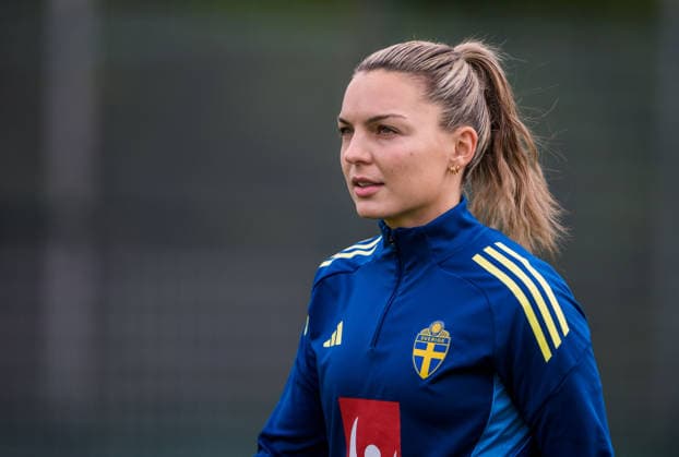 260227 Johanna Rytting Kaneryd during a training session with the women s national football team of Sweden on February 27, 2026 in Albuferia Photo Ludvig Thunman BILDBYRAN code LT LT0776 fotboll football soccer fotball vm kval kval fifa womens world cup qualifier qualifier träning practice training sverige sweden dam bbeng sverige sweden  Copyright: LUDVIGxTHUNMAN BB260227LT043
