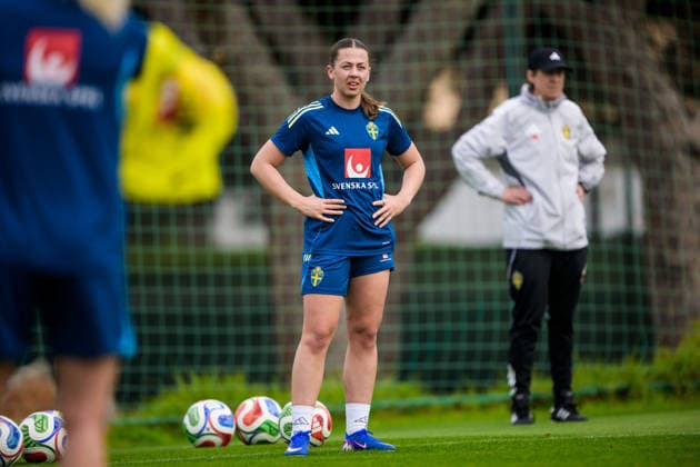 260227 Cornelia Kopacs during a training session with the women s national football team of Sweden on February 27, 2026 in Albuferia Photo Ludvig Thunman BILDBYRAN code LT LT0776 fotboll football soccer fotball vm kval kval fifa womens world cup qualifier qualifier träning practice training sverige sweden dam bbeng sverige sweden  Copyright: LUDVIGxTHUNMAN BB260227LT046