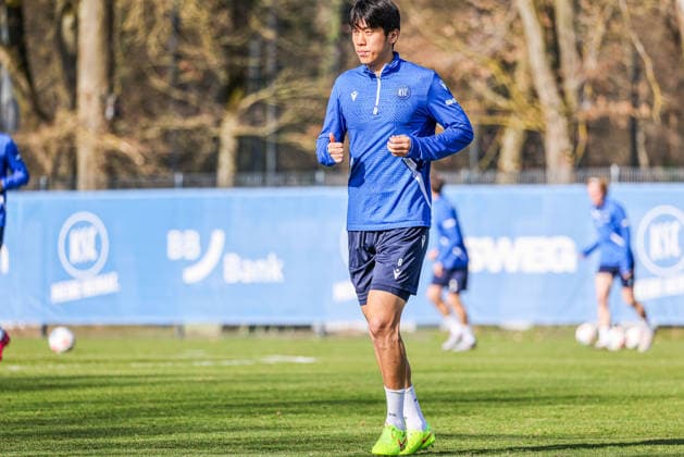 Training on 27 02 26, Men, Soccer, Season 2025 2026, 2 Liga, Karlsruher SC Hyeokkyu Kwon KSC 8 Karlsruhe Wildparkstadion Baden Württemberg Germany
