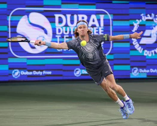 Andrey Rublev, Dubai Duty Free Tennis Championships, Dubai, U A E Tennis Dubai Tennis Championships 2026 ATP Dubai Duty Free Tennis Stadium Dubai United Arab Emirates 28 February 2026 Copyright: xJuergenxHasenkopfx