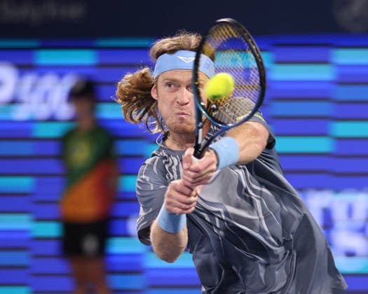 Andrey Rublev, Dubai Duty Free Tennis Championships, Dubai, U A E Tennis Dubai Tennis Championships 2026 ATP Dubai Duty Free Tennis Stadium Dubai United Arab Emirates 28 February 2026 Copyright: xJuergenxHasenkopfx