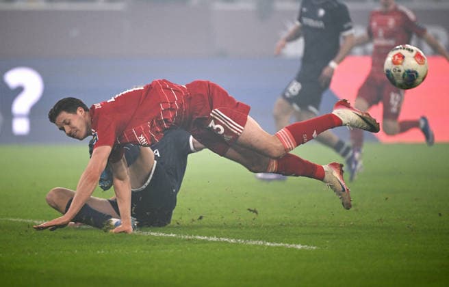 Football, 2 Bundesliga, Germany, Men, Season 2025 2026, 24 Matchday, Merkur Spiel Arena Düsseldorf, Fortuna Düsseldorf VfL Bochum Cedric Itten F95 , Philipp Strompf BOC Action
