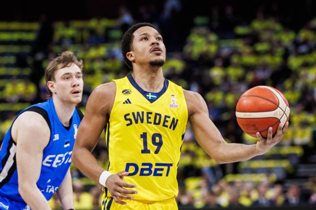 260227 Melwin Pantzar of Sweden during the FIBA World Cup Qualifier game between Sweden and Estonia on February 27, 2026 in Stockholm Photo Kenta Jönsson BILDBYRAN COP 210 KJ0314 basketball vm kval kval fiba world cup qualifiers sverige estland sweden estonia bbeng  Copyright: KENTAxJÖNSSON BB260227KJ039