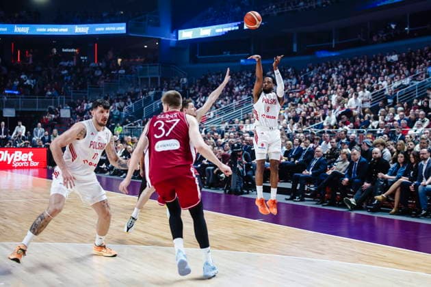 Ryga 27.02.2026 KOSZYKOWKA KOSZKADRA REPREZENTACJA POLSKI MECZ LOTWA - POLSKA ELIMINACJE MISTRZOSTW SWIATA 2027 - - - MEN BASKETBALL POLISH national team, Nationalteam WORLD CUP SERIES QUALIFIERS GAME LATVIA - POLAND NZ Jordan Loyd , FOT. WOJCIECH FIGURSKI 058SPORT.PL NEWSPIX.PL --- newspix.pl  FOT. WOJCIECH FIGURSKI 058SPORT.PL
