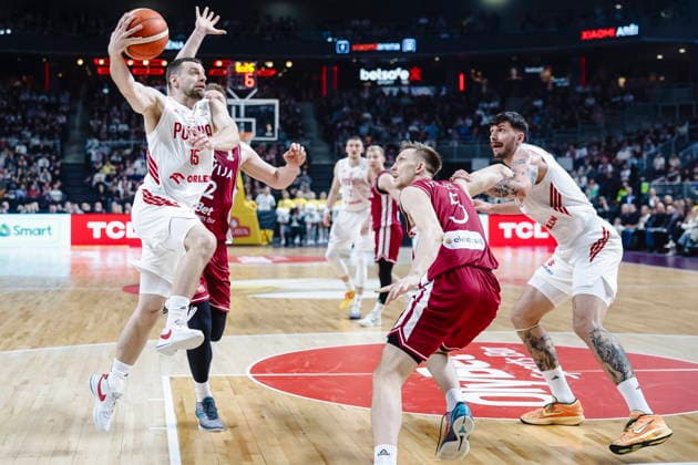 Ryga 27.02.2026 KOSZYKOWKA KOSZKADRA REPREZENTACJA POLSKI MECZ LOTWA - POLSKA ELIMINACJE MISTRZOSTW SWIATA 2027 - - - MEN BASKETBALL POLISH national team, Nationalteam WORLD CUP SERIES QUALIFIERS GAME LATVIA - POLAND NZ Kamil Laczynski , FOT. WOJCIECH FIGURSKI 058SPORT.PL NEWSPIX.PL --- newspix.pl  FOT. WOJCIECH FIGURSKI 058SPORT.PL