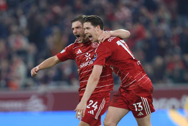 Florent Muslija Fortuna Düsseldorf celebrates after scoring his team s second goal with teammates during the 2 Bundesliga match between Fortuna Düsseldorf and VfL Bochum, Merkur Spiel Arena on February 27, 2026 in Düsseldorf, Germany, Germany Photo by Oliver Kaelke DeFodi Images Florent Muslija Fortuna Düsseldorf celebrates after scoring his team s second goal with teammates during the 2 Bundesliga match between Fortuna Düsseldorf and VfL Bochum at Merkur Spiel Arena on February 27, 2026 in Düsseldorf, Germany Photo by Oliver Kaelke DeFodi Images Photo by Oliver Kaelke DeFodi Images