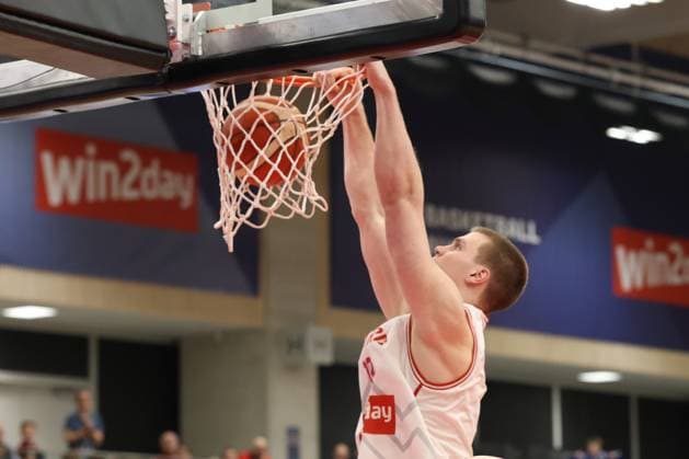 VIENNA, AUSTRIA, FEB. 27, 2026 MEN S BASKETBALL FIBA BASKETBALL WORLD CUP 2027 EUROPEAN QUALIFIERS, FIRST ROUND Â· GROUP F, AUSTRIA VS NETHERLANDS dunk by Fynn Schott (ATU) VIENNA VIENNA, Arena Vienna Sport Arena Vienna, Vienna AUSTRIA
