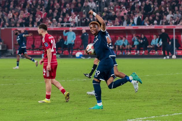 27 02 2026, Football, Season 2025 2026, 2 Bundesliga, 24 Matchday, Fortuna Düsseldorf VfL Bochum 1848, Farid Alfa Ruprecht VfL Bochum 1848 celebrates the goal to 2 1, Düsseldorf MErkur Spiel Arena NRW Germany xRHR PHOTO DEx Copyright: DennisxEwert RHR-FOTOx RHR-FOTO DE