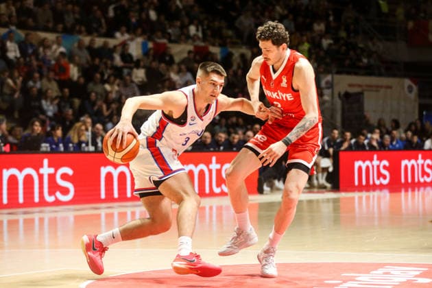 Serbia v Turkiye - 2027 World Cup European Qualifiers BELGRADE, SERBIA - FEBRUARY 27: Sehmus Hazer of Turkiye in action during the 2027 World Cup European Qualifiers Group C third match between Serbia and Turkiye at the Aleksandar Nikolic Sports Hall in Belgrade, Serbia, on February 27, 2026. Filip Stevanovic Anadolu Belgrade Serbia. Editorial use only. Please get in touch for any other usage.  Copyright: x2026xAnadoluxFilipxStevanovicx