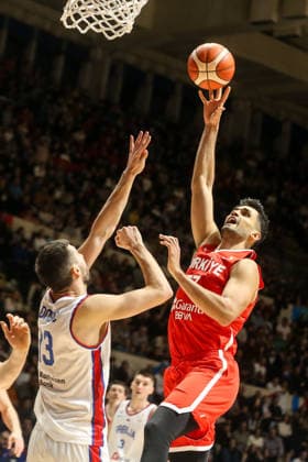 Serbia v Turkiye - 2027 World Cup European Qualifiers BELGRADE, SERBIA - FEBRUARY 27: Omer Faruk Yurtseven of Turkiye in action during the 2027 World Cup European Qualifiers Group C third match between Serbia and Turkiye at the Aleksandar Nikolic Sports Hall in Belgrade, Serbia, on February 27, 2026. Filip Stevanovic Anadolu Belgrade Serbia. Editorial use only. Please get in touch for any other usage.  Copyright: x2026xAnadoluxFilipxStevanovicx