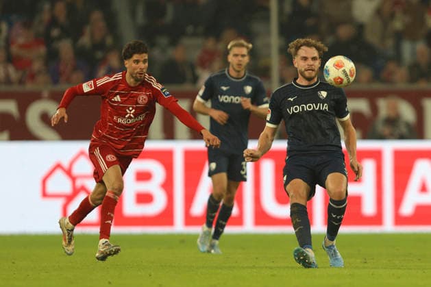 Anouar El Azzouzi Fortuna Düsseldorf and Philipp Strompf VfL Bochum in a duel during the 2 Bundesliga match between Fortuna Düsseldorf and VfL Bochum, Merkur Spiel Arena on February 27, 2026 in Düsseldorf, Germany Photo by Oliver Kaelke DeFodi Images Anouar El Azzouzi Fortuna Düsseldorf and Philipp Strompf VfL Bochum battle for the ball during the 2 Bundesliga match between Fortuna Düsseldorf and VfL Bochum at Merkur Spiel Arena on February 27, 2026 in Düsseldorf, Germany Photo by Oliver Kaelke DeFodi Images Photo by Oliver Kaelke DeFodi Images