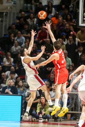Serbia v Turkiye - 2027 World Cup European Qualifiers BELGRADE, SERBIA - FEBRUARY 27: Tarik Biberovic (8) of Turkiye in action during the 2027 World Cup European Qualifiers Group C third match between Serbia and Turkiye at the Aleksandar Nikolic Sports Hall in Belgrade, Serbia, on February 27, 2026. Filip Stevanovic Anadolu Belgrade Serbia. Editorial use only. Please get in touch for any other usage.  Copyright: x2026xAnadoluxFilipxStevanovicx