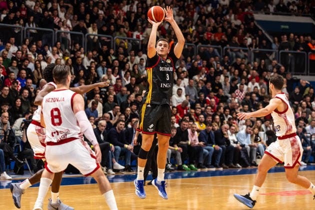 GER, FIBA Basketball World Cup 2027, European Qualifiers, Croatia Germany 27 02 2026, Drazen Petrovic Basketball Center, Zagreb, GER, FIBA Basketball World Cup 2027, European Qualifiers, Croatia Germany Tim Schneider Germany, No3 Â Photo Alexander Trienitz Zagreb Drazen Petrovic Basketball Center Zagreb Croatia