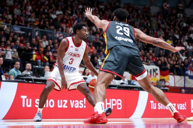 Croatia v Germany: Group E - FIBA World Cup 2026 European Qualifier Jaleen Smith of Croatia dribbles the ball during the FIBA Basketball World Cup 2027 Group E European Qualifier between Croatia v Germany at Drazen Petrovic Basketball Center on February 27, 2026 in Zagreb, Croatia, Croatia.  IgorxKralj PIXSELL
