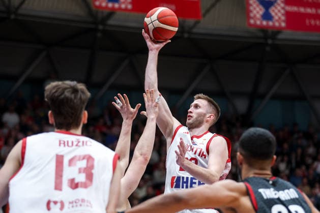 Croatia v Germany: Group E - FIBA World Cup 2026 European Qualifier Mateo Dreznjak of Croatia shoots the ball during the FIBA Basketball World Cup 2027 Group E European Qualifier between Croatia v Germany at Drazen Petrovic Basketball Center on February 27, 2026 in Zagreb, Croatia, Croatia.  IgorxKralj PIXSELL