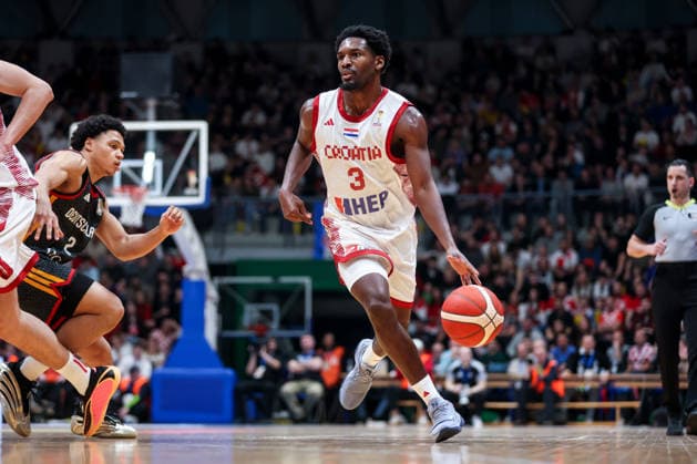 Croatia v Germany: Group E - FIBA World Cup 2026 European Qualifier Jaleen Smith of Croatia dribbles the ball during the FIBA Basketball World Cup 2027 Group E European Qualifier between Croatia v Germany at Drazen Petrovic Basketball Center on February 27, 2026 in Zagreb, Croatia, Croatia.  IgorxKralj PIXSELL