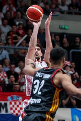 Croatia v Germany: Group E - FIBA World Cup 2026 European Qualifier Dario Saric of Croatia shoots the ball during the FIBA Basketball World Cup 2027 Group E European Qualifier between Croatia v Germany at Drazen Petrovic Basketball Center on February 27, 2026 in Zagreb, Croatia, Croatia.  IgorxKralj PIXSELL