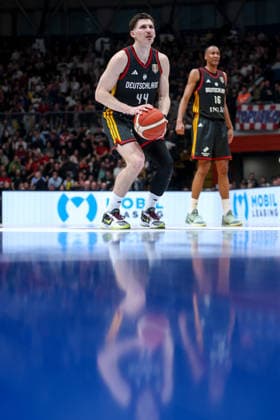 Croatia v Germany: Group E - FIBA World Cup 2026 European Qualifier David Kramer of Germany shoots a free throw during the FIBA Basketball World Cup 2027 Group E European Qualifier between Croatia v Germany at Drazen Petrovic Basketball Center on February 27, 2026 in Zagreb, Croatia, Croatia.  IgorxKralj PIXSELL