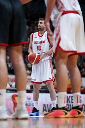 Croatia v Germany: Group E - FIBA World Cup 2026 European Qualifier Roko Badzim of Croatia shoots a free throw during the FIBA Basketball World Cup 2027 Group E European Qualifier between Croatia v Germany at Drazen Petrovic Basketball Center on February 27, 2026 in Zagreb, Croatia, Croatia.  IgorxKralj PIXSELL