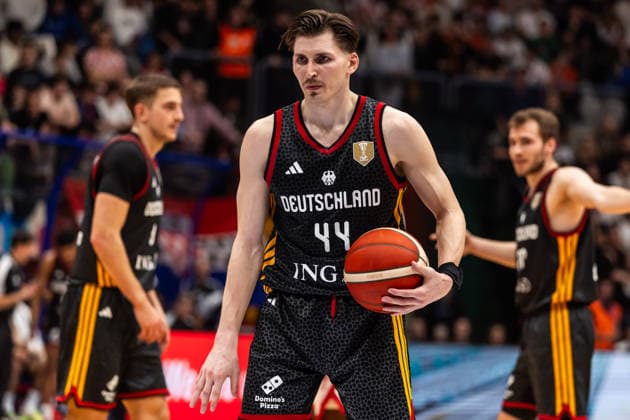 GER, FIBA Basketball World Cup 2027, European Qualifiers, Croatia Germany 27 02 2026, Drazen Petrovic Basketball Center, Zagreb, GER, FIBA Basketball World Cup 2027, European Qualifiers, Croatia Germany David Krämer Germany, No44 Â Photo Alexander Trienitz Zagreb Drazen Petrovic Basketball Center Zagreb Croatia