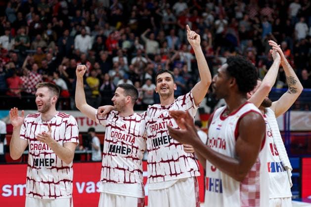 Croatia v Germany: Group E - FIBA World Cup 2026 European Qualifier Mateo Dreznjak, Kresimir Radovcic and Toni Nakic of Croatia during the FIBA Basketball World Cup 2027 Group E European Qualifier between Croatia v Germany at Drazen Petrovic Basketball Center on February 27, 2026 in Zagreb, Croatia, Croatia.  IgorxKralj PIXSELL