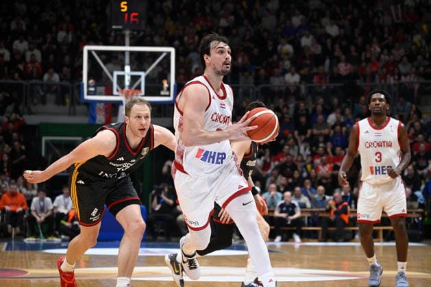 Croatia, Zagreb, 270226. KC Drazen Petrovic. World Cup qualification basketball match, Croatia - Germany. In the photo: Dario Saric. Photo: Goran Mehkek CROPIX Zagreb Croatia Copyright: xxGoranxMehkekx hrvatska_njemacka13-270226