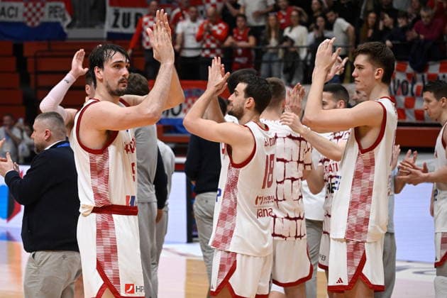 Croatia, Zagreb, 270226. KC Drazen Petrovic. World Cup qualification basketball match, Croatia - Germany. In the photo: Dario Saric. Photo: Goran Mehkek CROPIX Zagreb Croatia Copyright: xxGoranxMehkekx hrvatska_njemacka62-270226