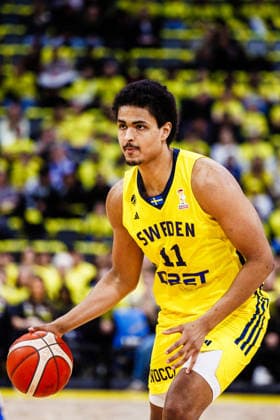 260227 Kenny Pohto of Sweden during the FIBA World Cup Qualifier game between Sweden and Estonia on February 27, 2026 in Stockholm Photo Kenta Jönsson BILDBYRAN COP 210 KJ0314 basketball vm kval kval fiba world cup qualifiers sverige estland sweden estonia bbeng  Copyright: KENTAxJÖNSSON BB260227KJ120